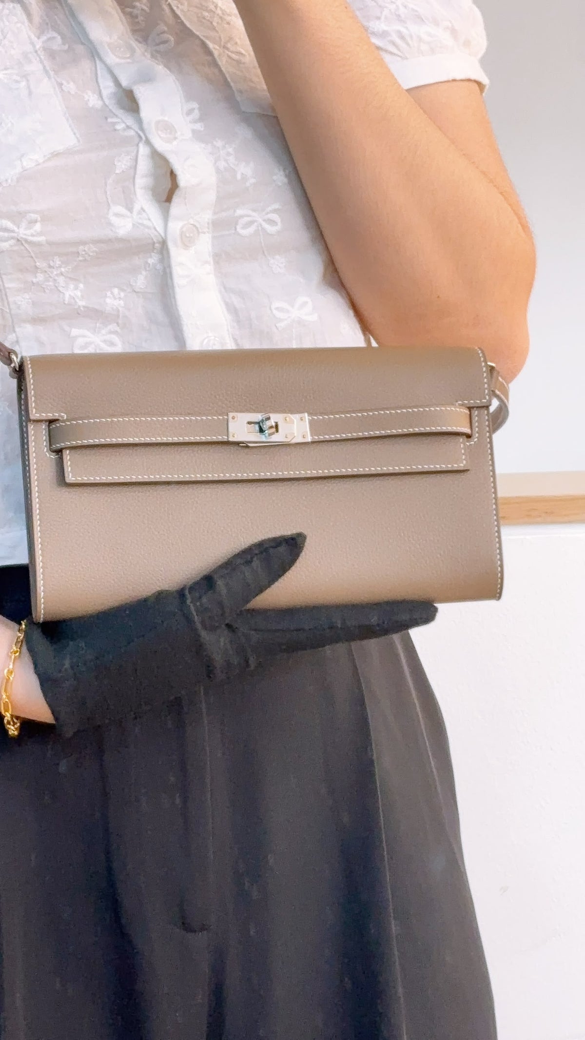Hermes Etoupe Evercolor Kelly To Go (PHW)