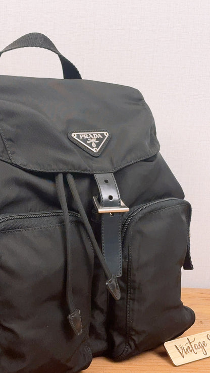 Prada Black Tessuto Small Nylon Backpack