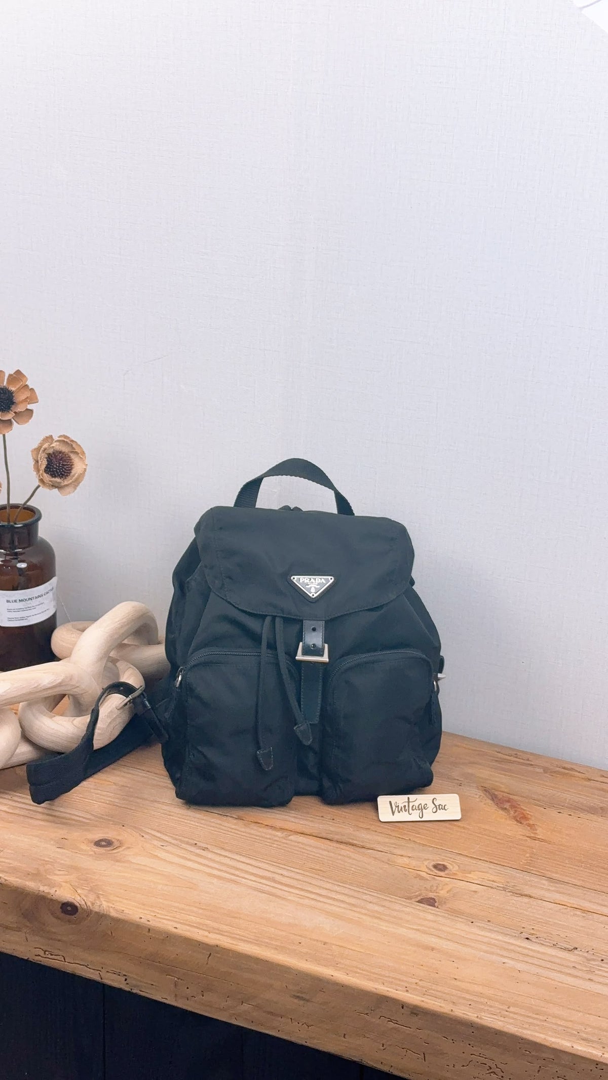 Prada Black Tessuto Small Nylon Backpack