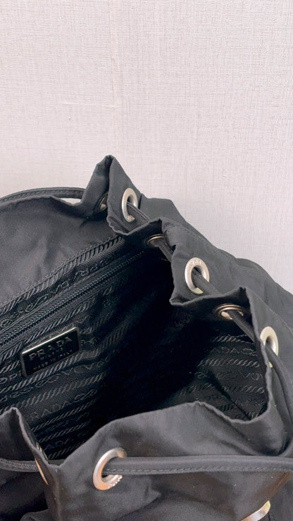 Prada Black Tessuto Small Nylon Backpack