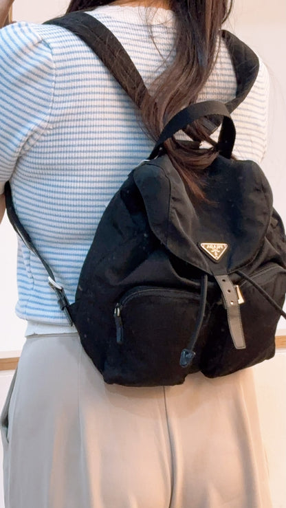 Prada Black Tessuto Small Nylon Backpack