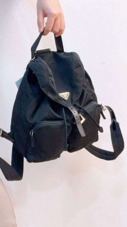 Prada Black Tessuto Small Nylon Backpack