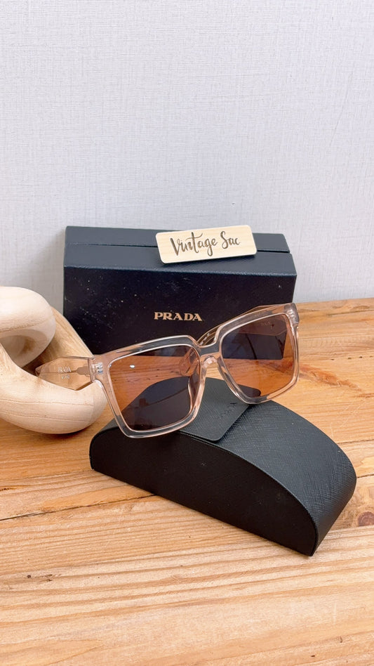 Prada Pink Translucent SPR24Z-F Square Sunglass