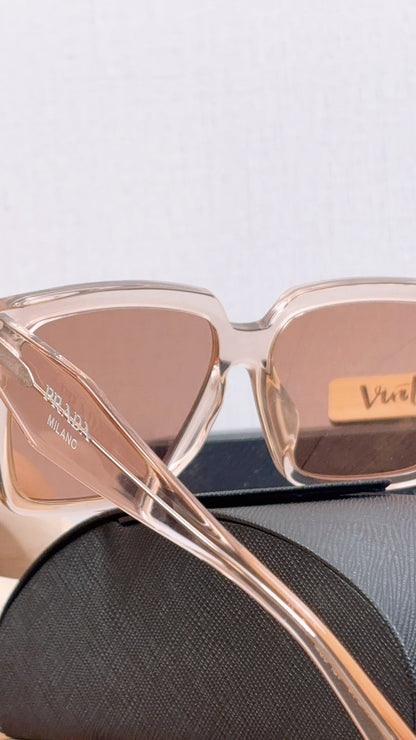 Prada Pink Translucent SPR24Z-F Square Sunglass