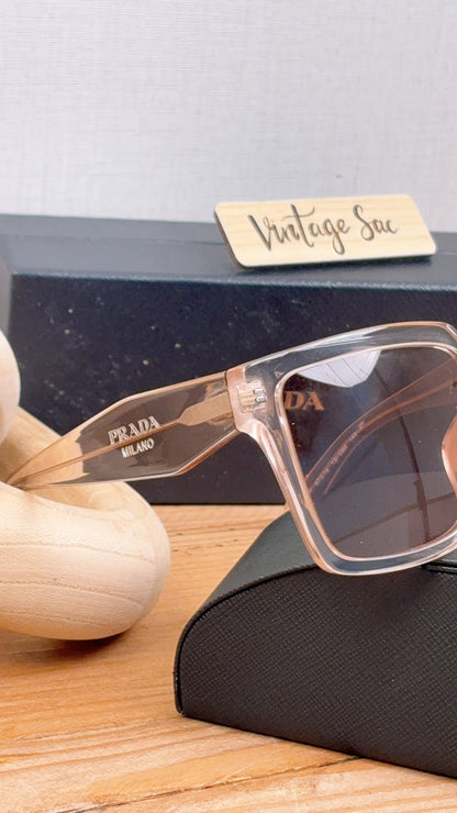 Prada Pink Translucent SPR24Z-F Square Sunglass