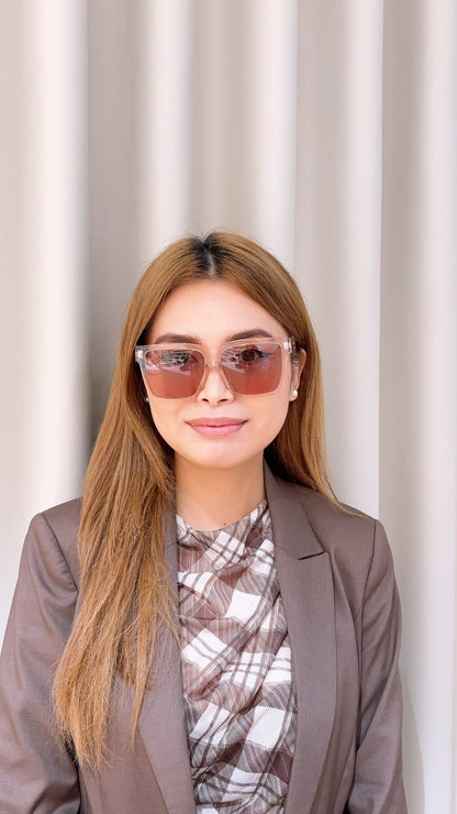 Prada Pink Translucent SPR24Z-F Square Sunglass