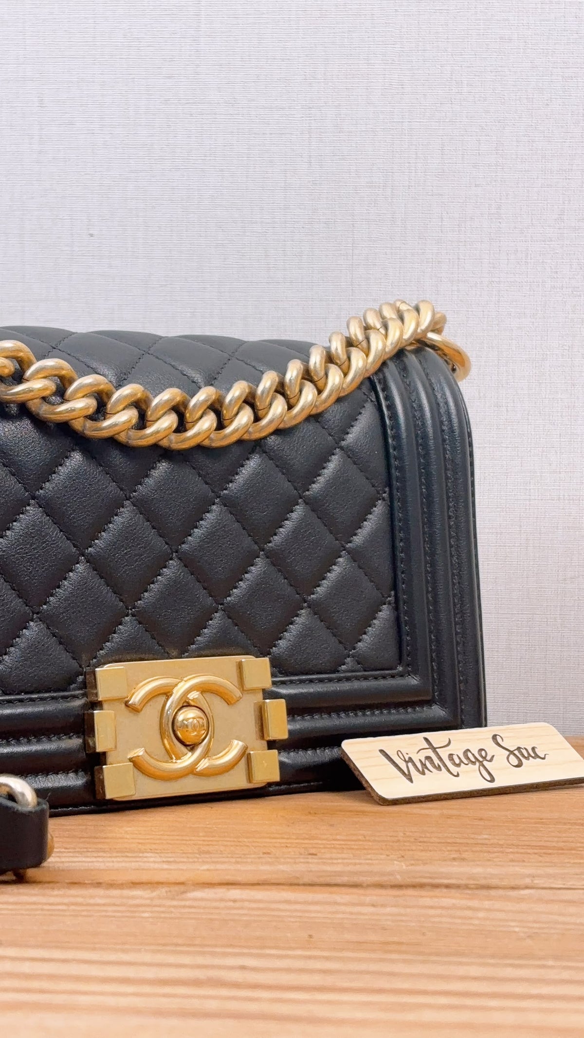 Chanel Black Lambskin Small Boy (GHW)