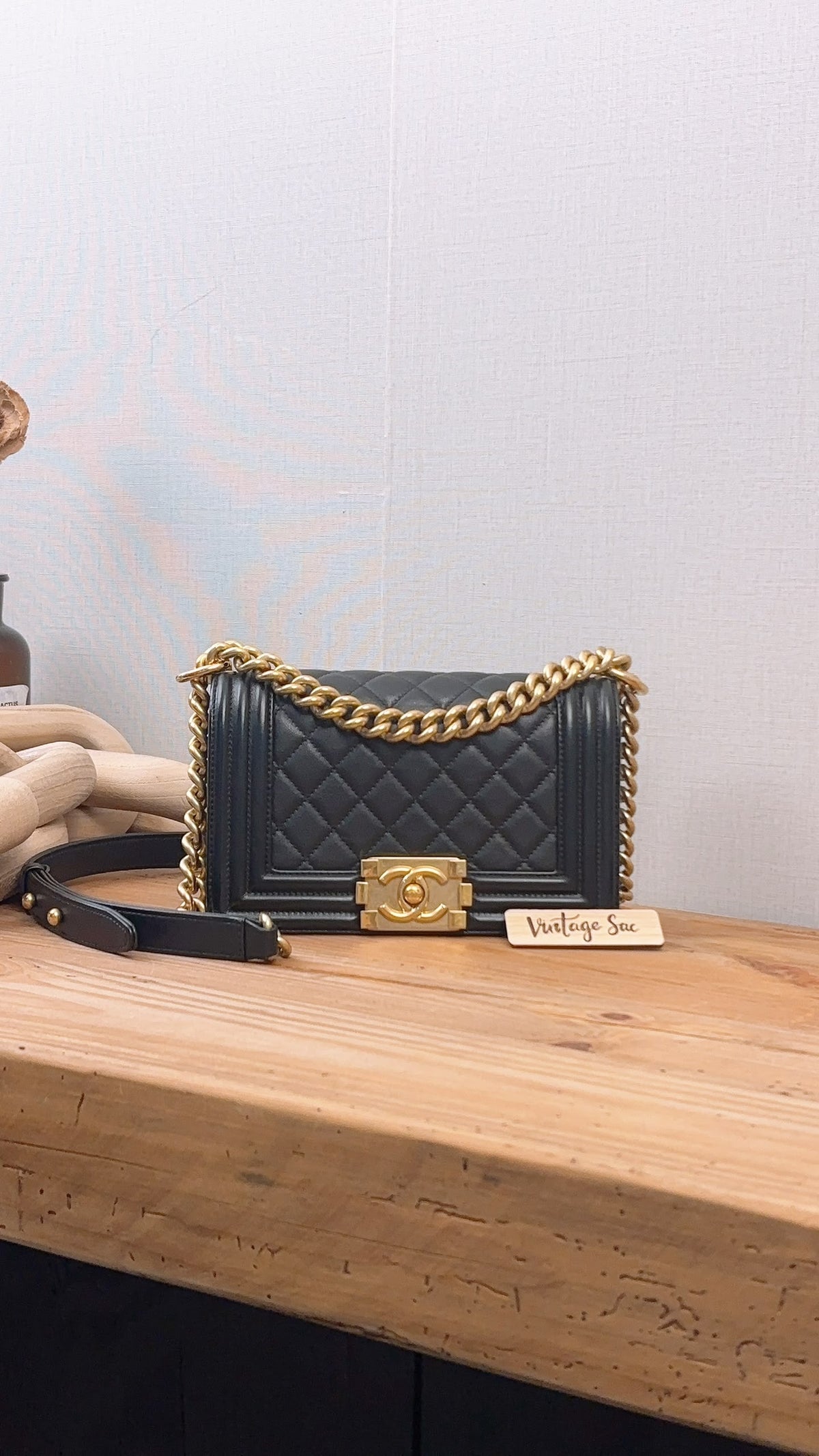 Chanel Black Lambskin Small Boy (GHW)