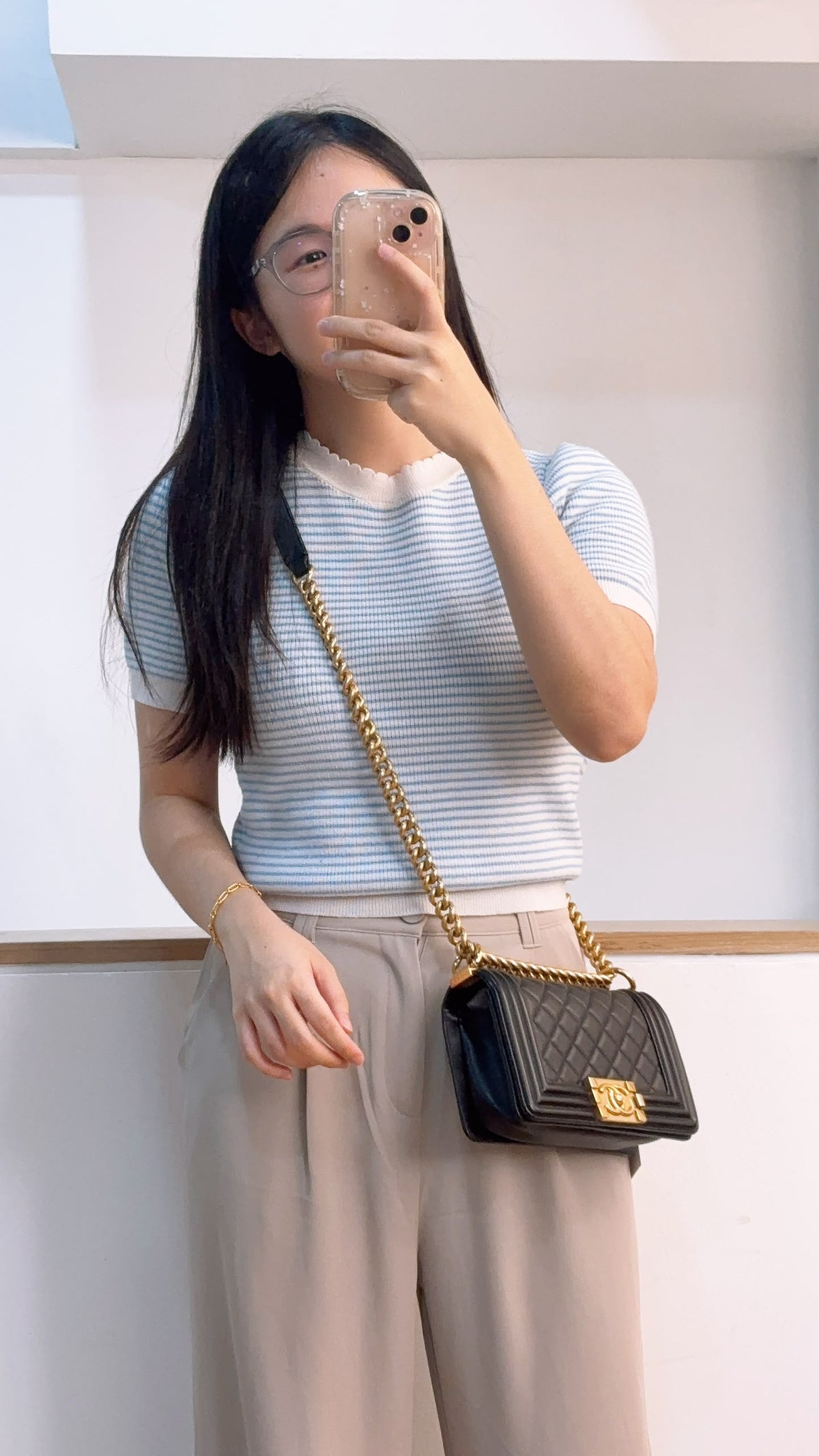 Chanel Black Lambskin Small Boy (GHW)