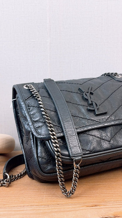 YSL Black Calfskin Baby Niki (RHW)