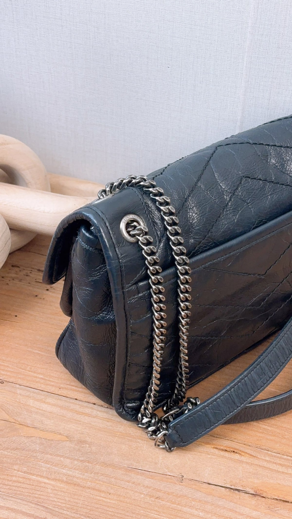 YSL Black Calfskin Baby Niki (RHW)