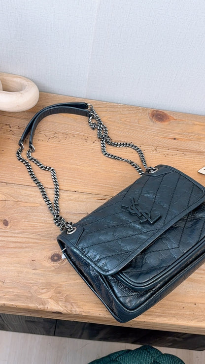 YSL Black Calfskin Baby Niki (RHW)