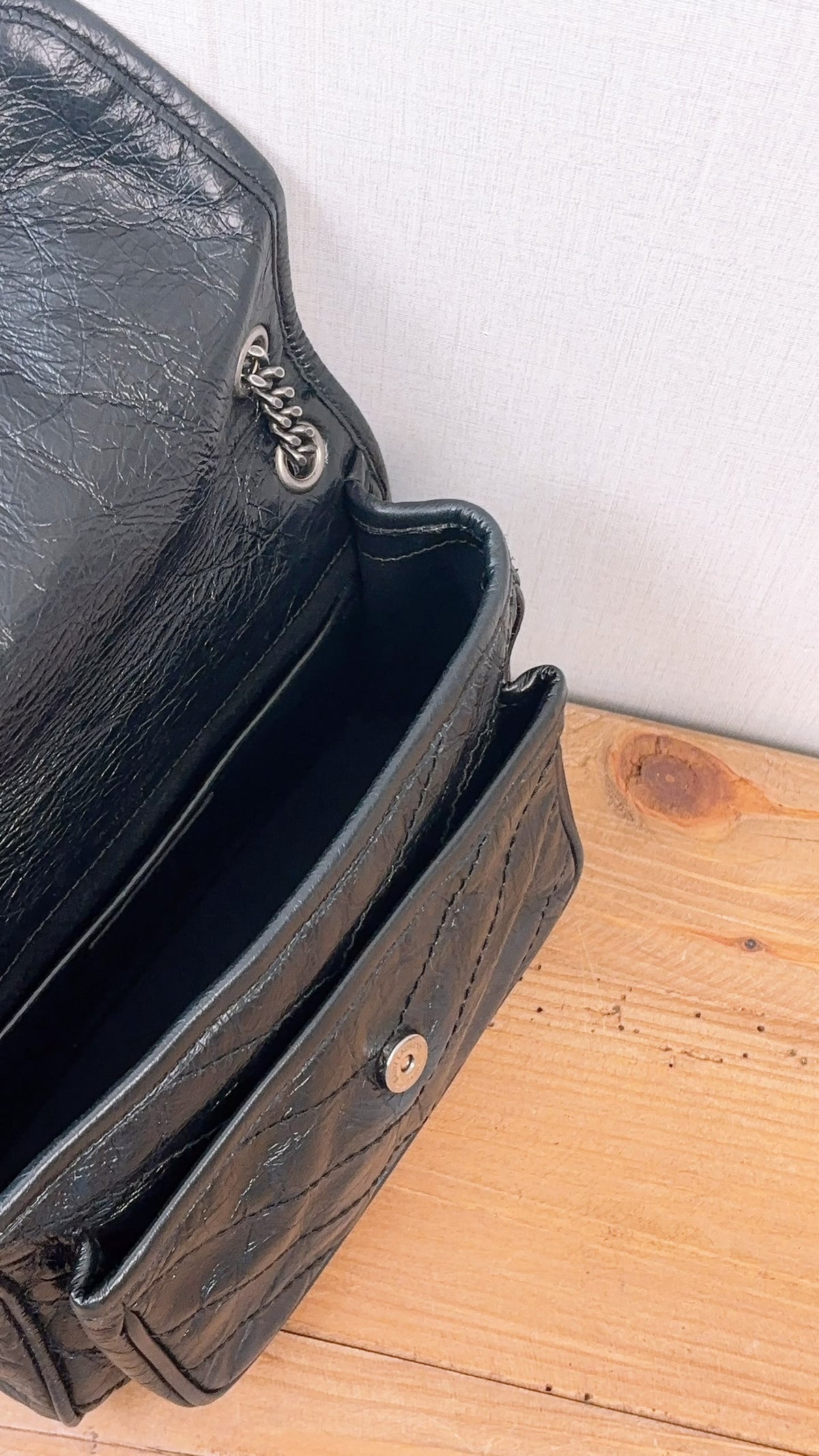 YSL Black Calfskin Baby Niki (RHW)