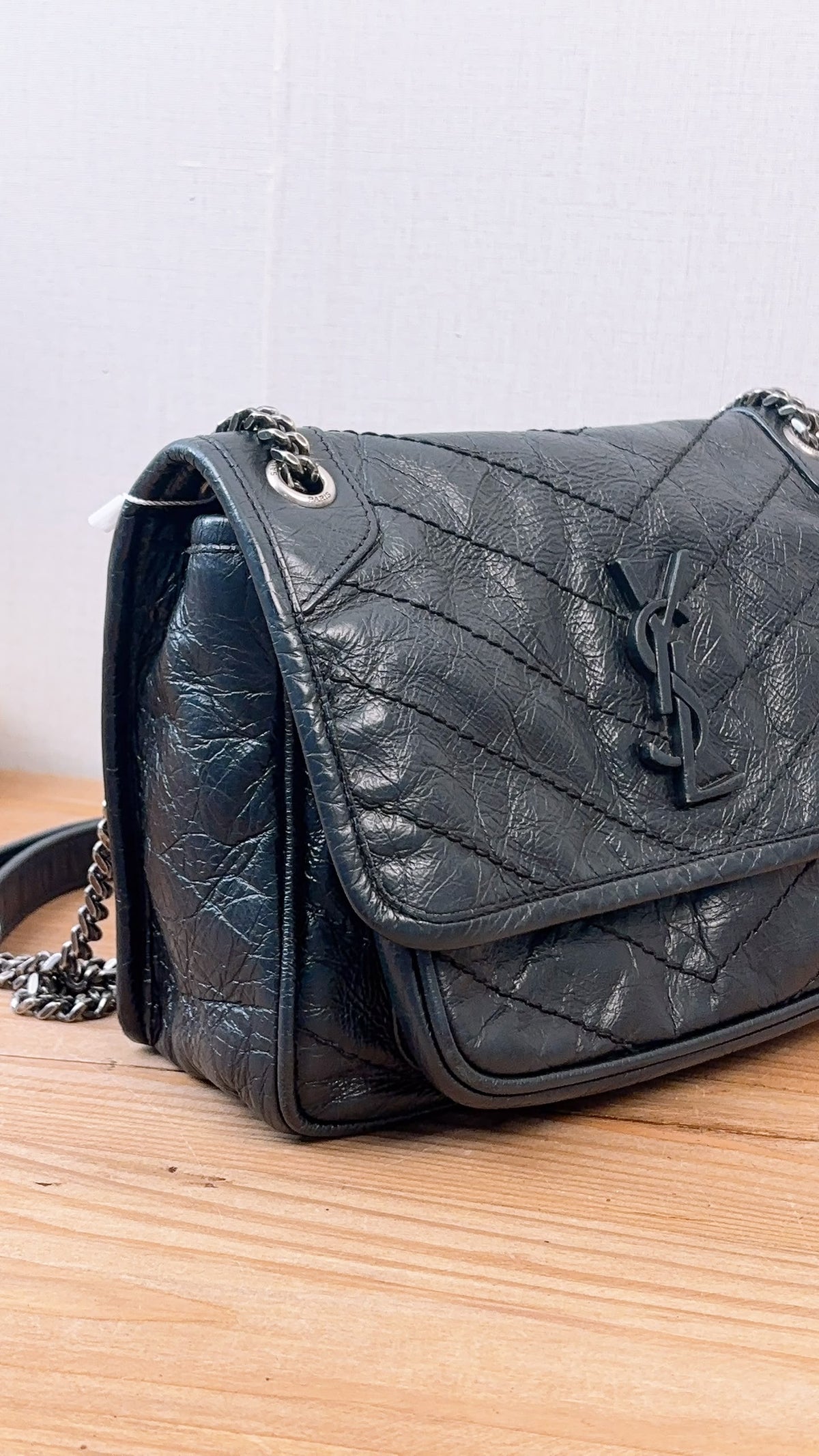 YSL Black Calfskin Baby Niki (RHW)