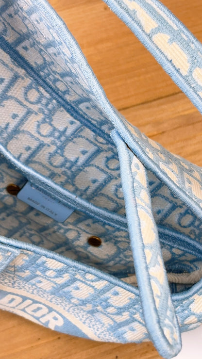 Dior Cornflower Blue Embroidered Saddle Bag