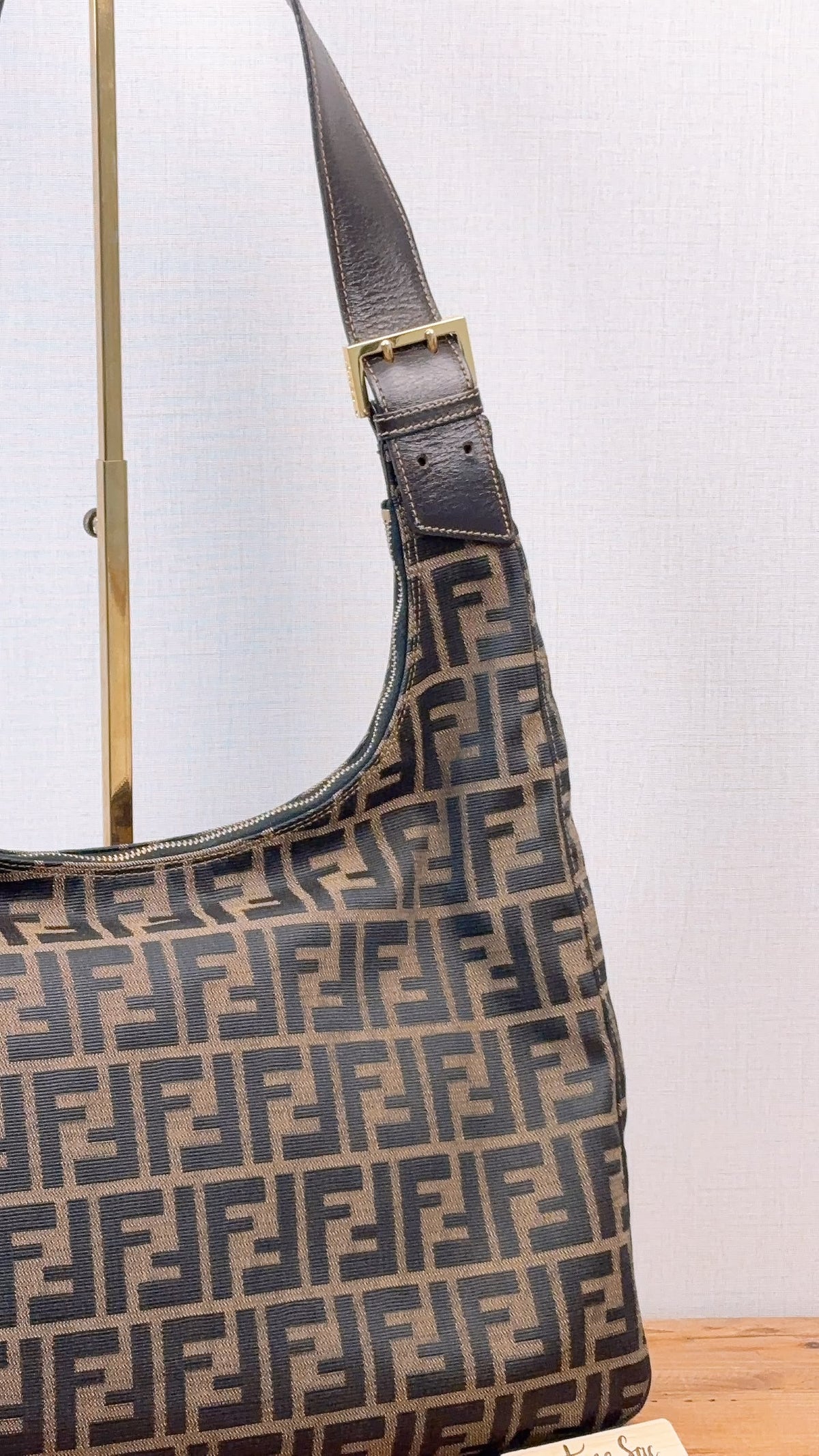 Fendi Brown Zucca Canvas Shoulder Hobo Bag