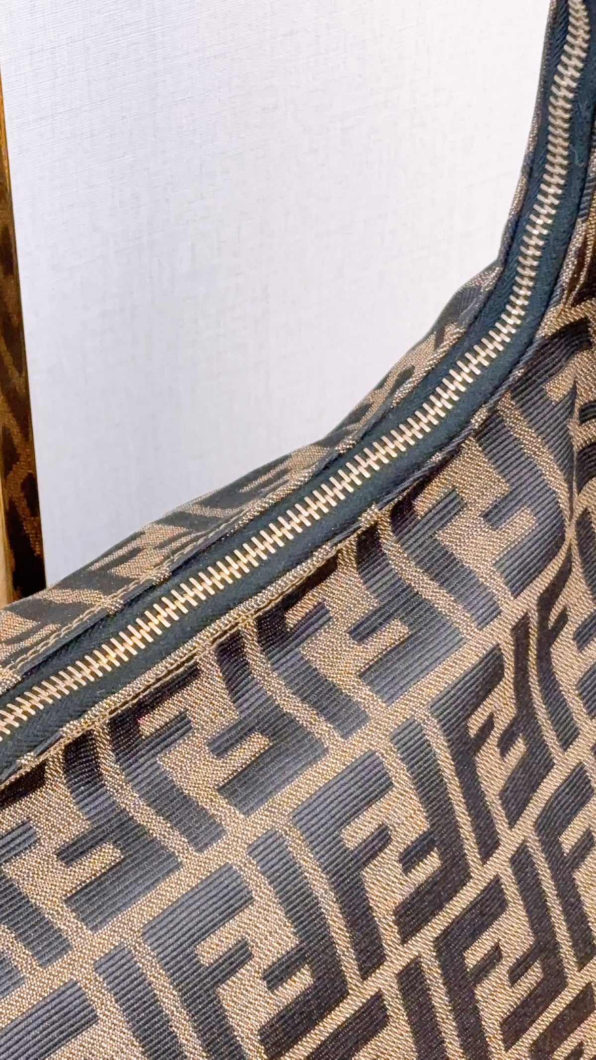 Fendi Brown Zucca Canvas Shoulder Hobo Bag
