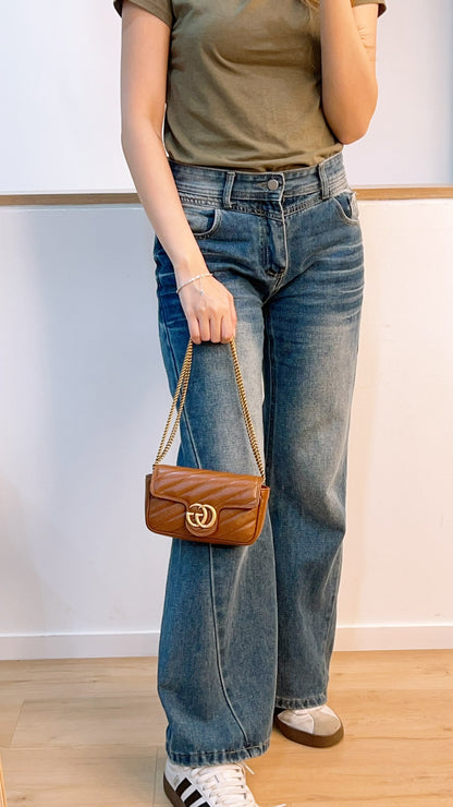 Gucci Brown Supermini Marmont (GHW)