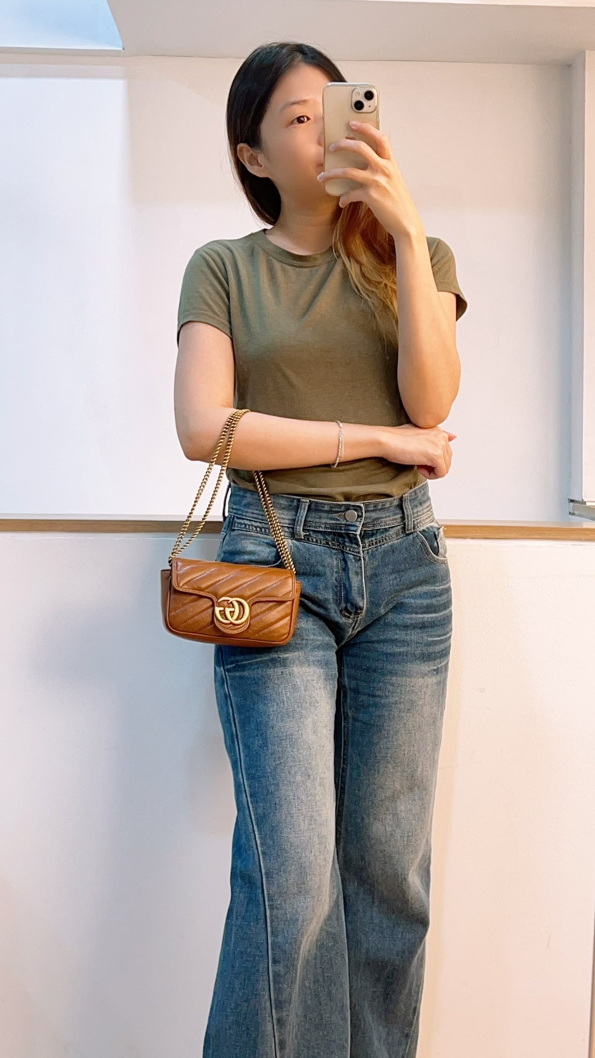 Gucci Brown Supermini Marmont (GHW)