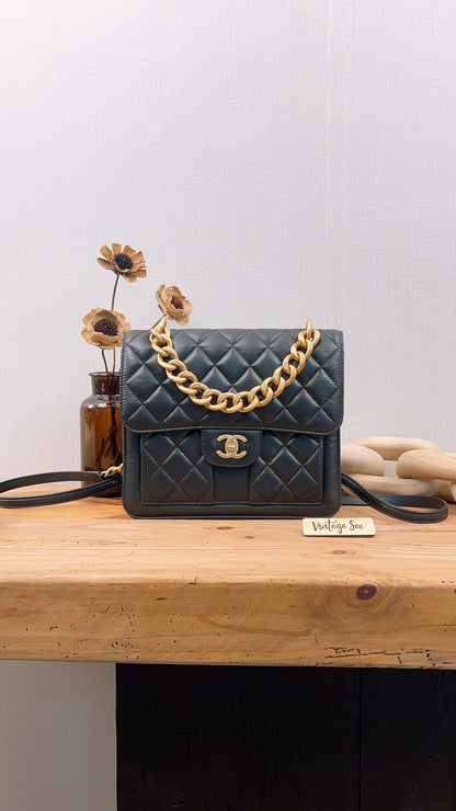 Chanel Black Calfskin 23S Double You Backpack