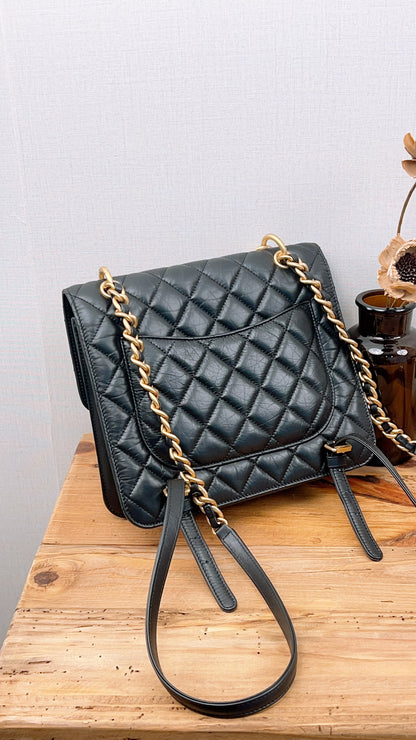 Chanel Black Calfskin 23S Double You Backpack