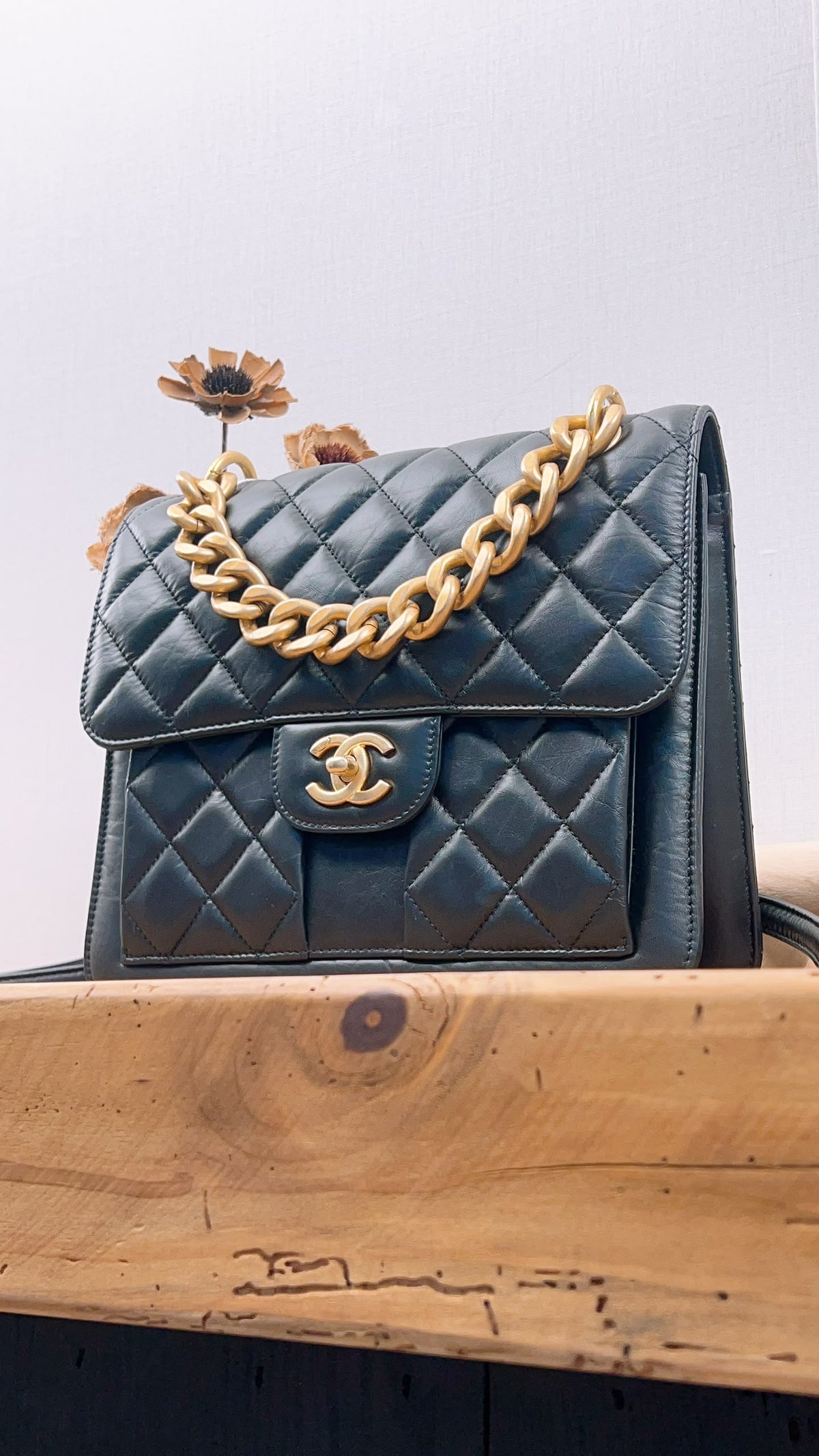 Chanel Black Calfskin 23S Double You Backpack
