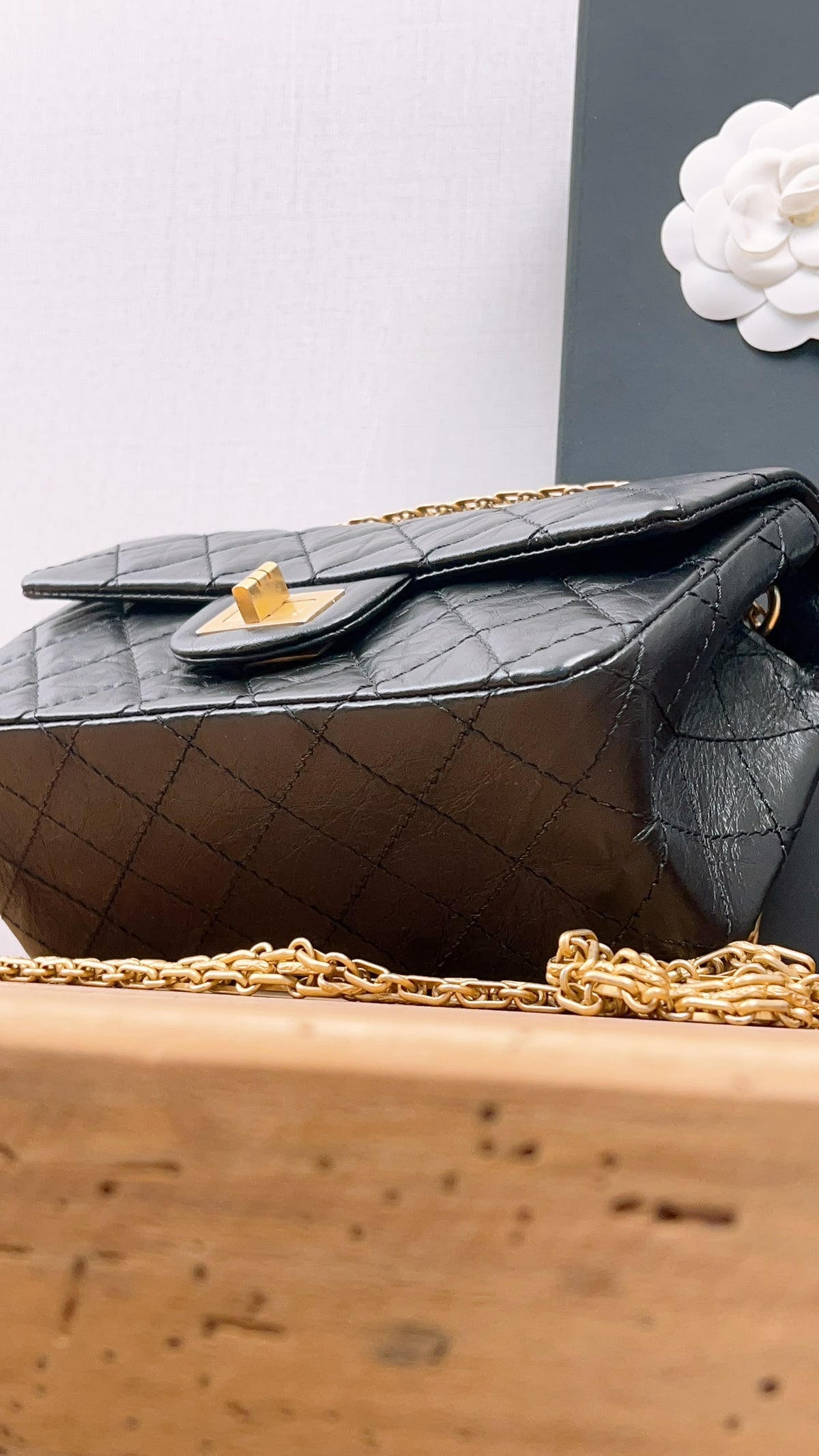 Chanel Black Aged Calfskin Mini 2.55 (GHW)