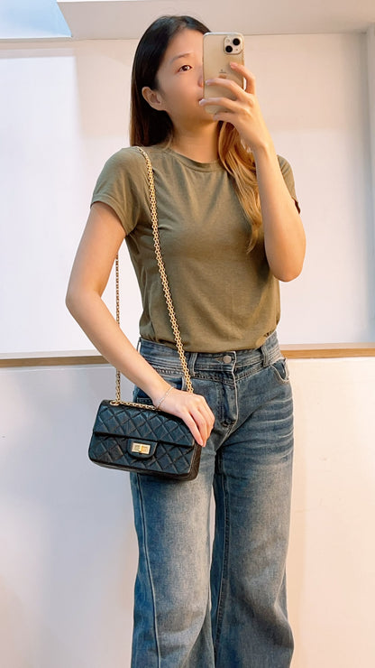 Chanel Black Aged Calfskin Mini 2.55 (GHW)