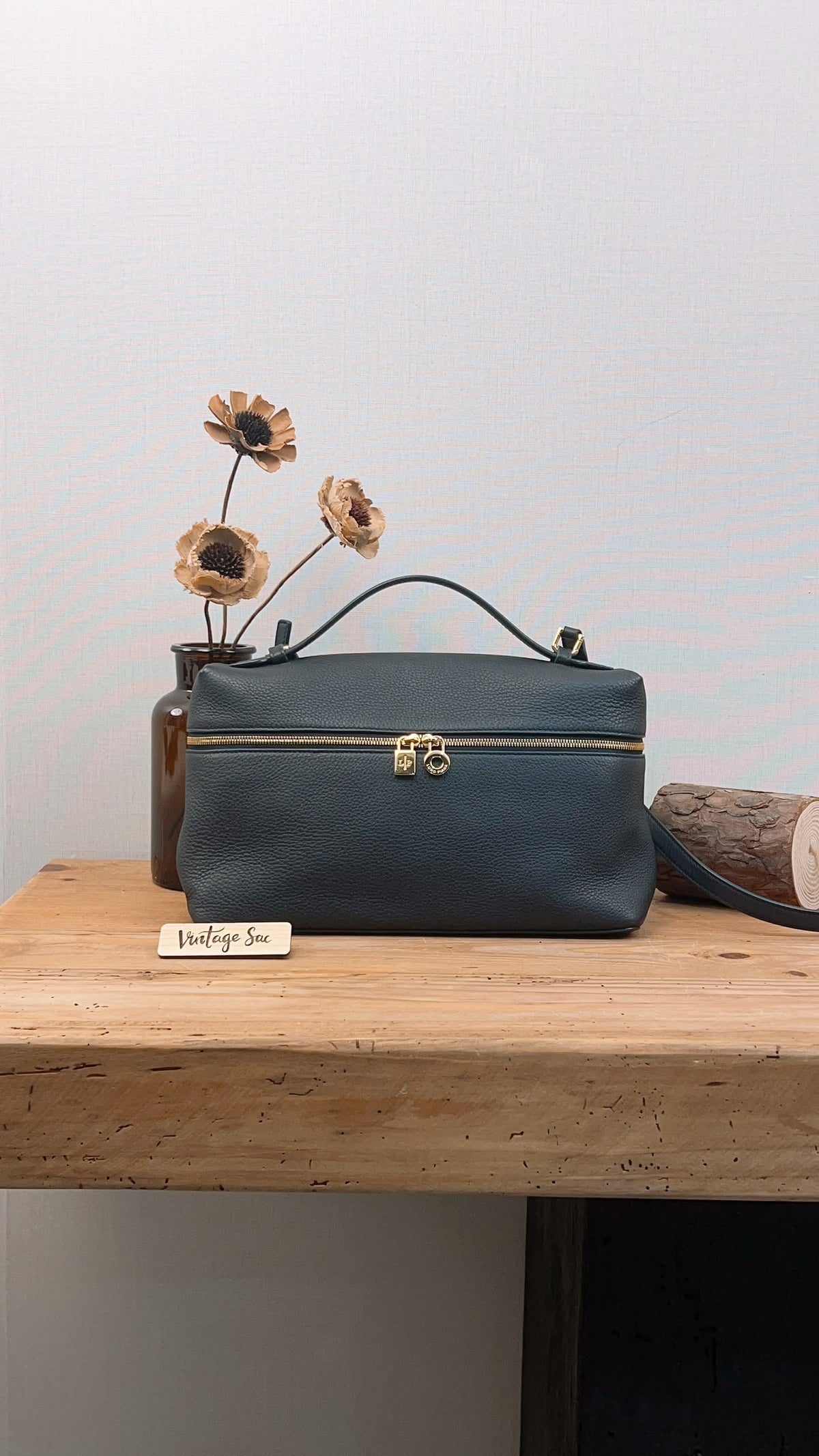 Loro Piana Navy Blue Grained Calfskin Extra Pocket L27 (GHW)