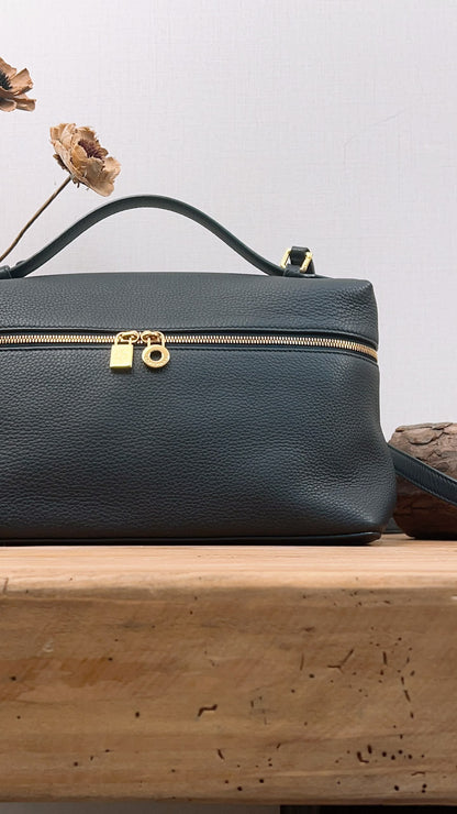 Loro Piana Navy Blue Grained Calfskin Extra Pocket L27 (GHW)