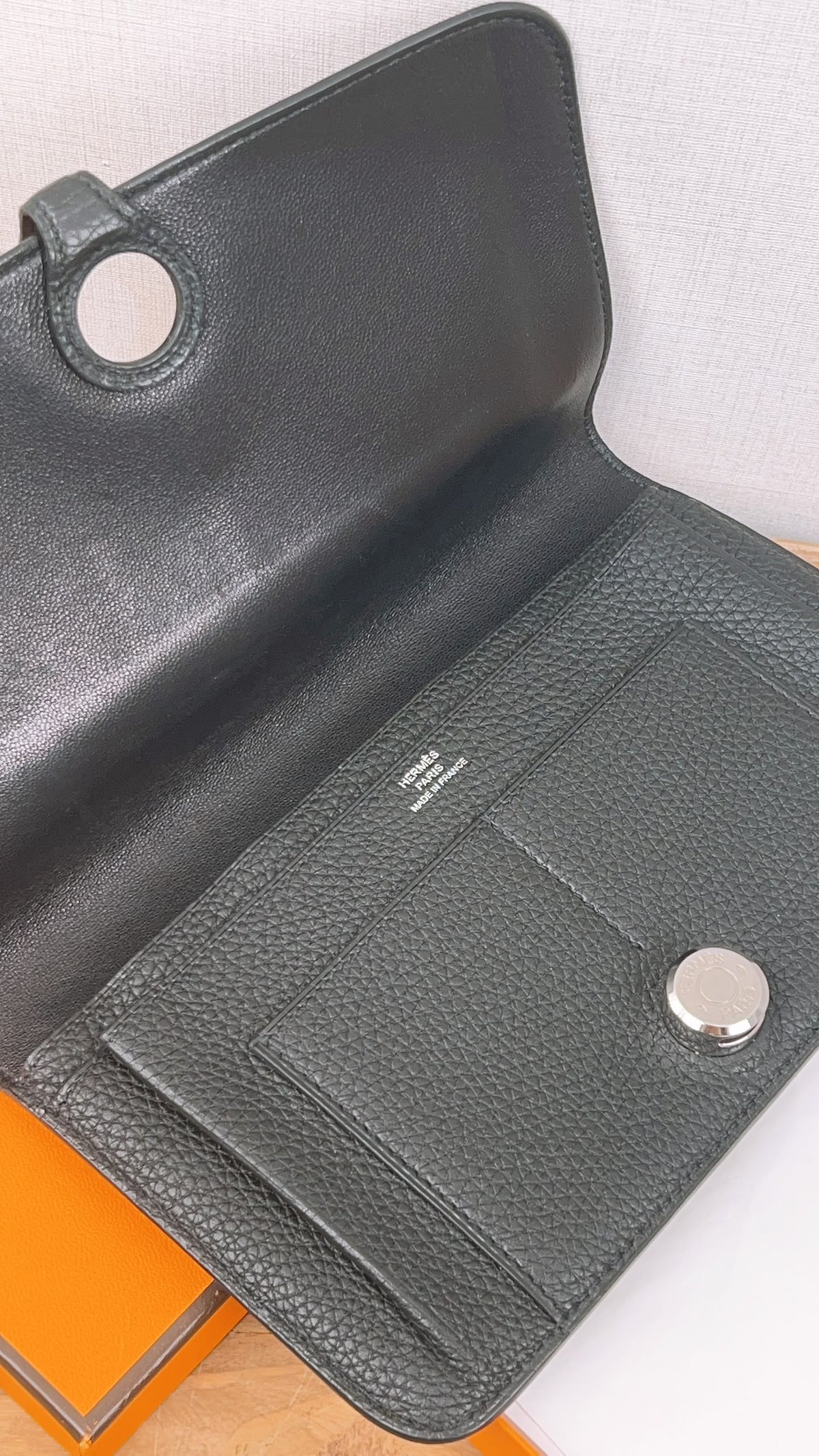 Hermes Black Dogon Duo Wallet