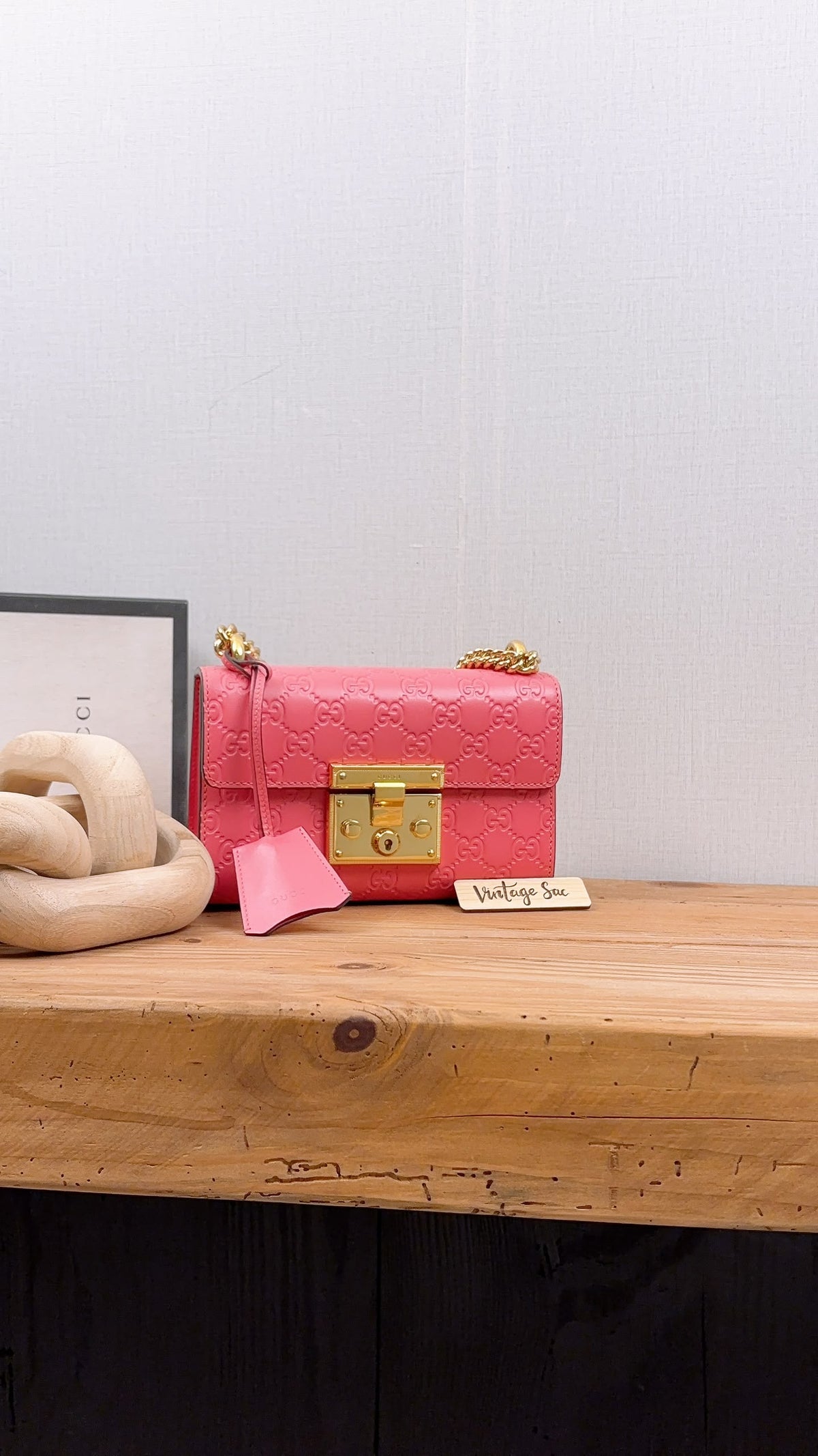 Gucci Pink Guccissima Small Padlock (GHW)