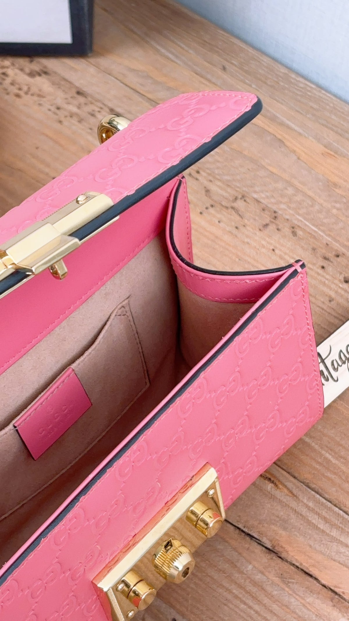 Gucci Pink Guccissima Small Padlock (GHW)