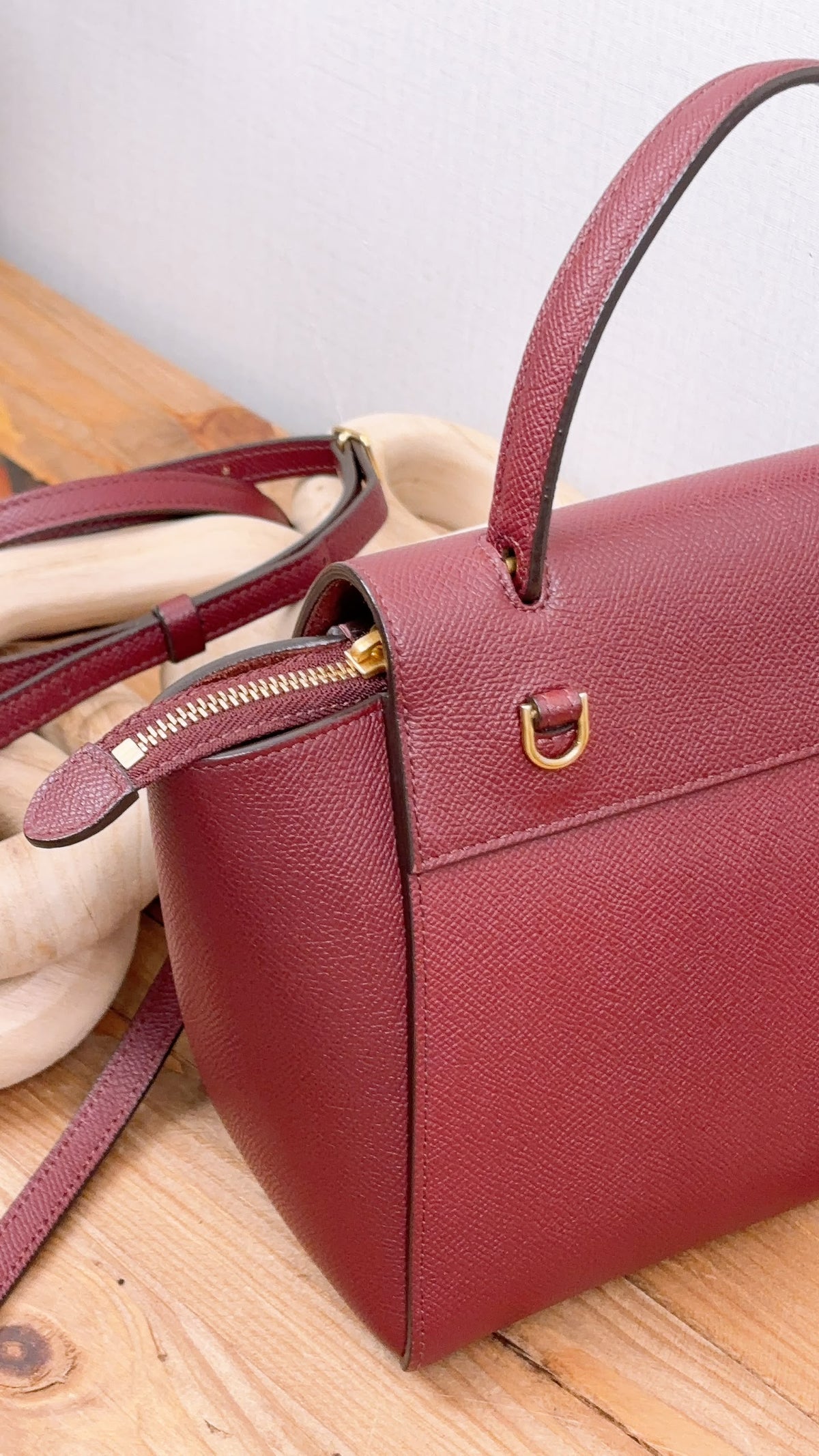 Celine Burgundy Calfskin Nano Belt Bag (GHW)