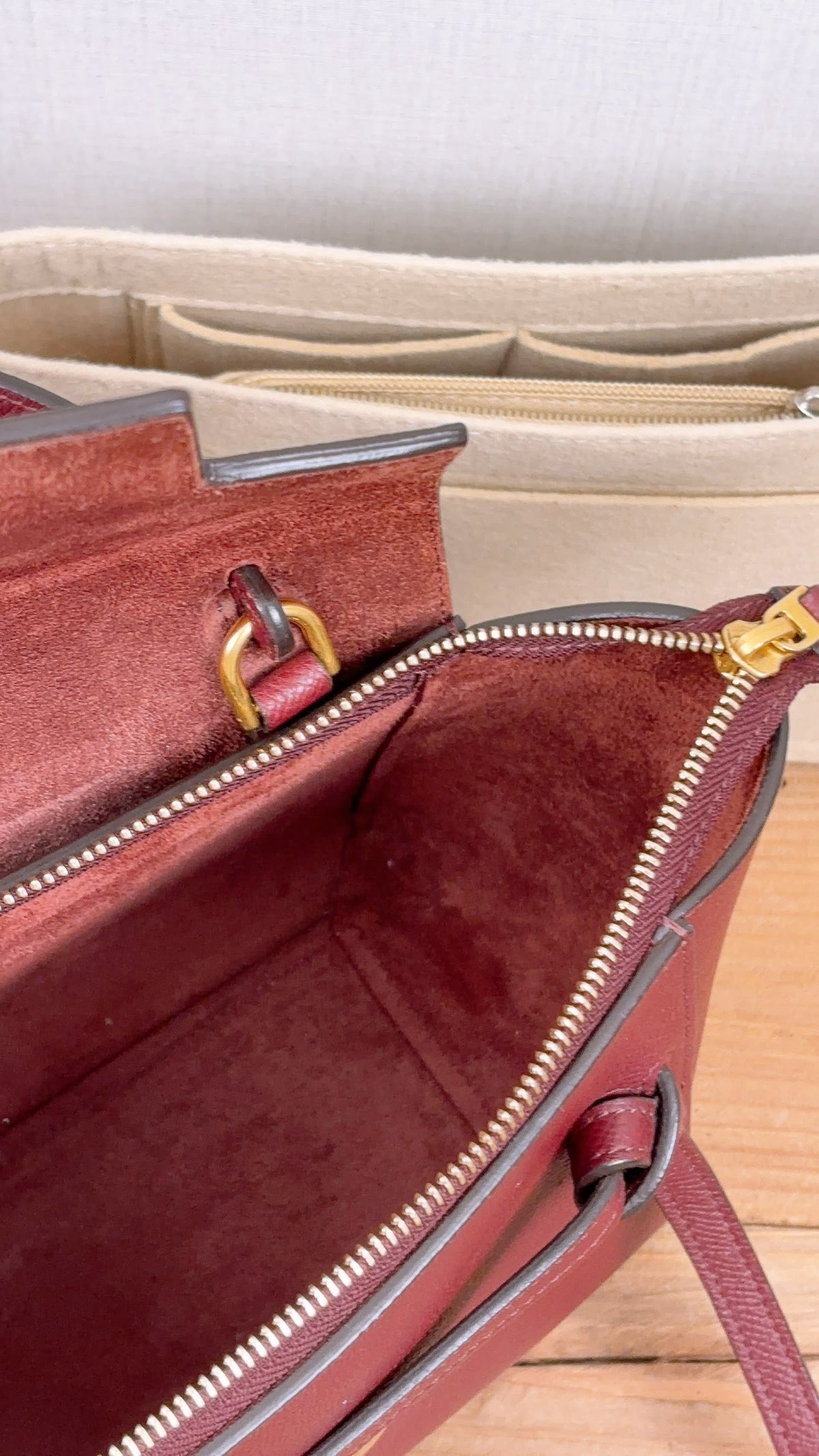 Celine Burgundy Calfskin Nano Belt Bag (GHW)