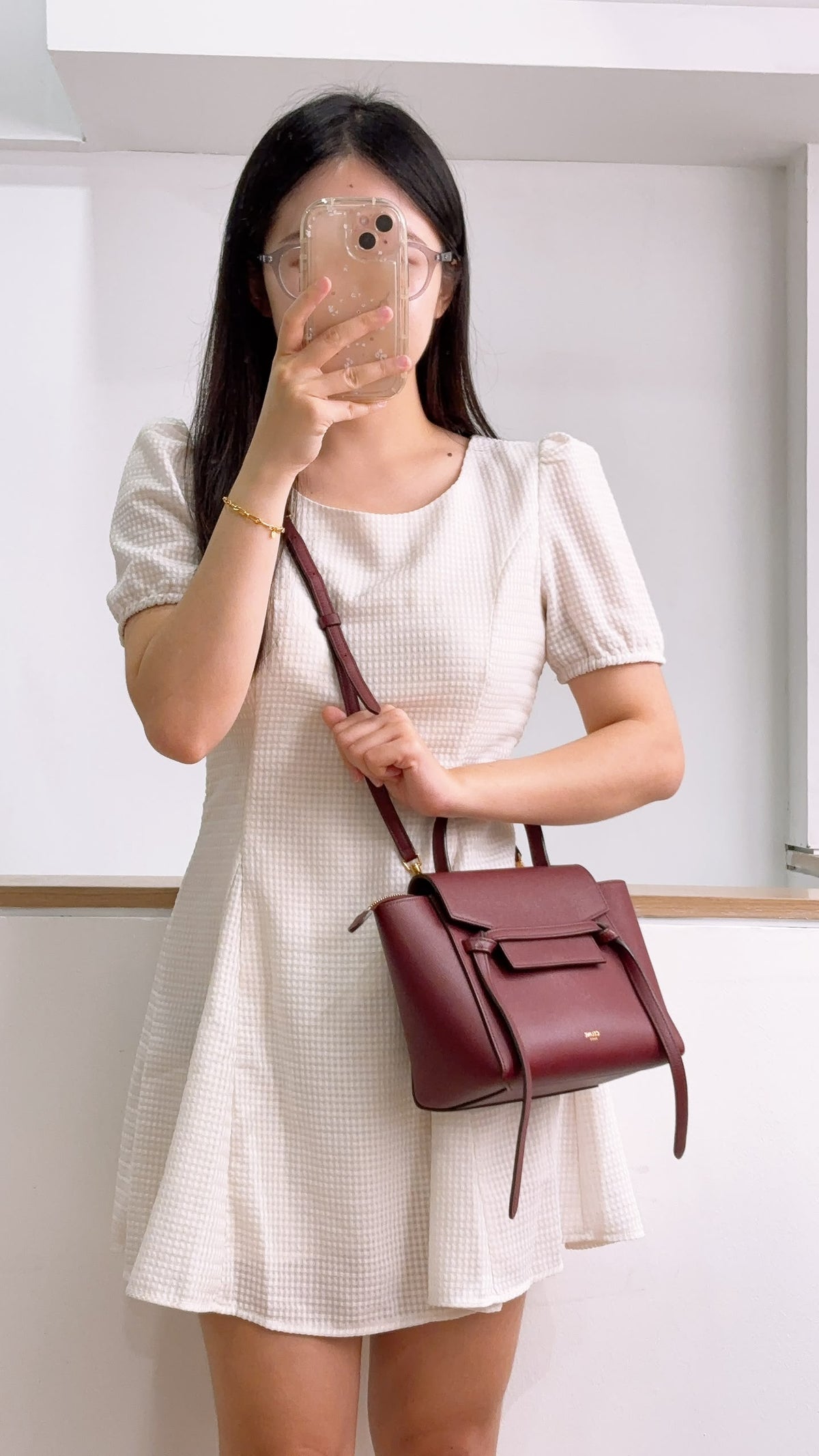 Celine Burgundy Calfskin Nano Belt Bag (GHW)