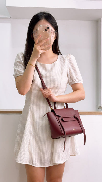 Celine Burgundy Calfskin Nano Belt Bag (GHW)