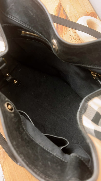 Burberry Black Bridge House Check Conterbury Tote