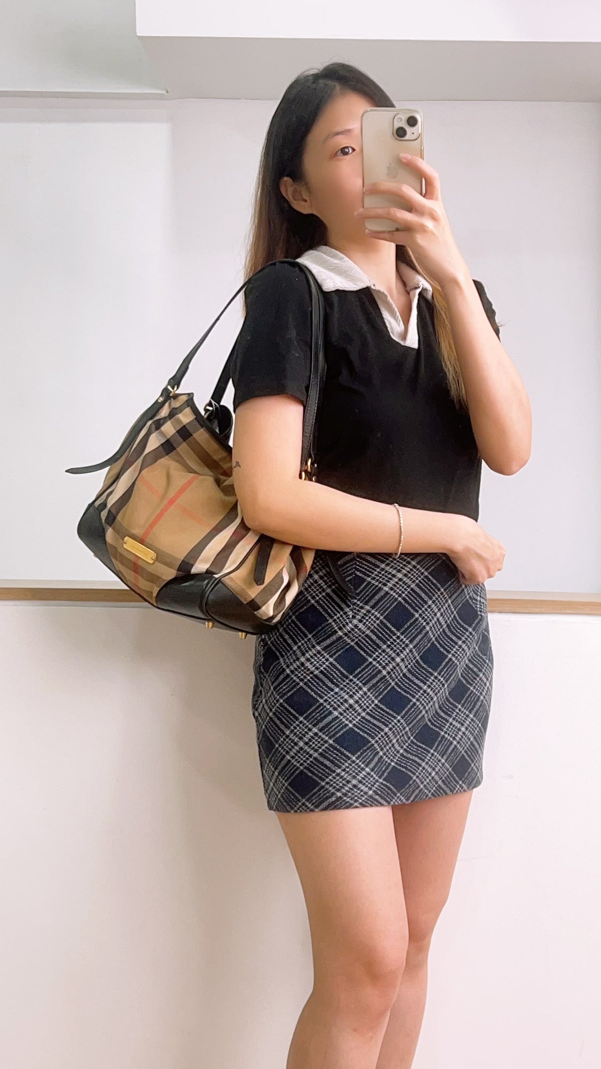 Burberry Black Bridge House Check Conterbury Tote