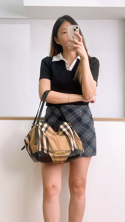 Burberry Black Bridge House Check Conterbury Tote