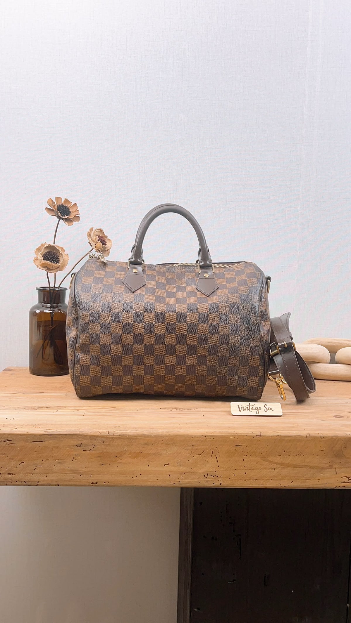 LV Damier Ebene Speedy 30 Bandouliere