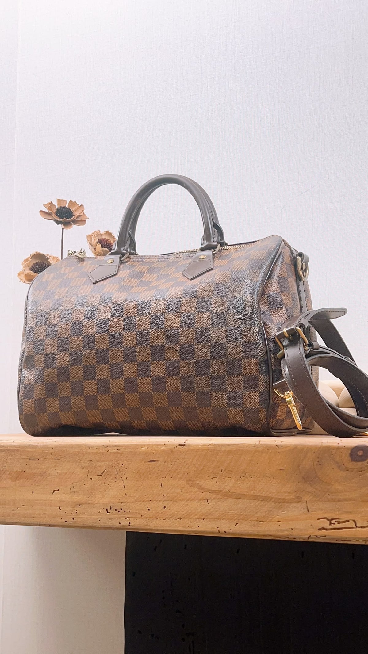LV Damier Ebene Speedy 30 Bandouliere