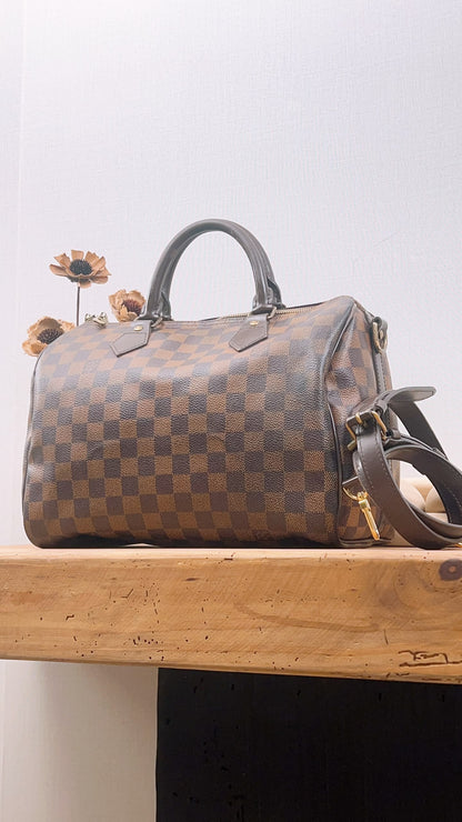 LV Damier Ebene Speedy 30 Bandouliere