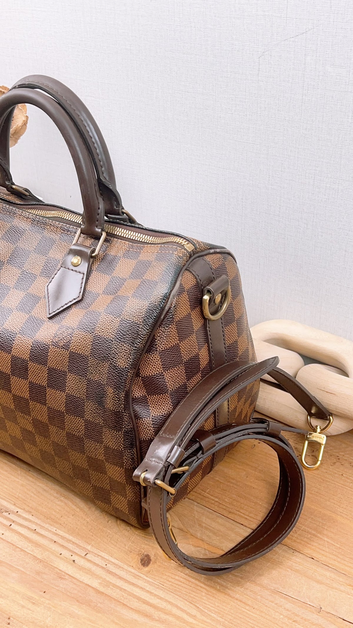 LV Damier Ebene Speedy 30 Bandouliere