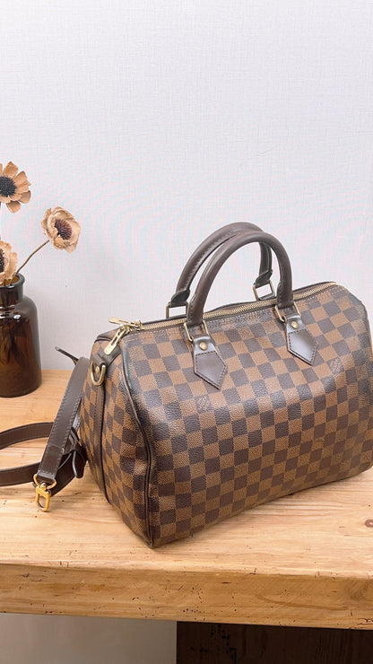 LV Damier Ebene Speedy 30 Bandouliere