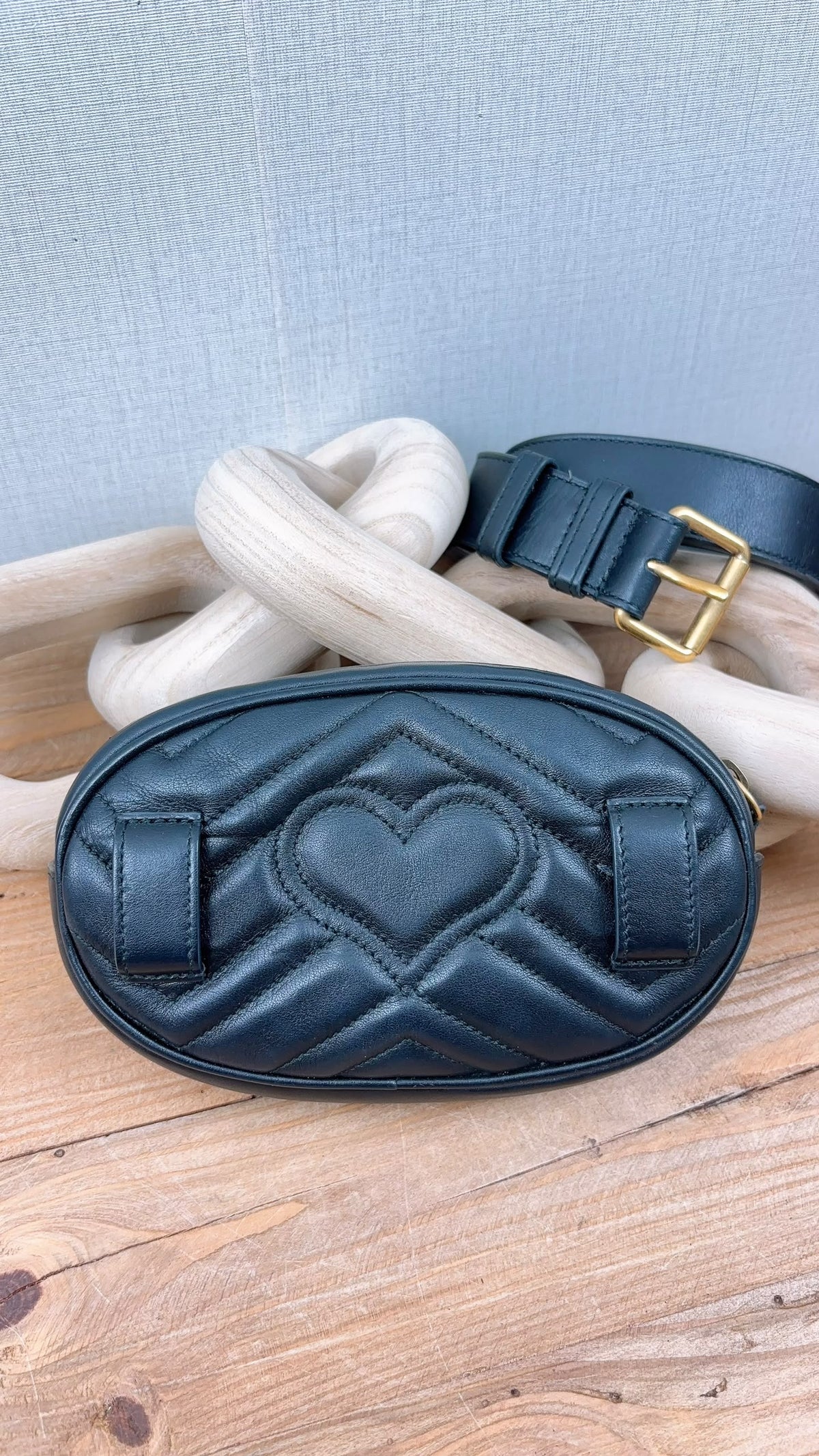 Gucci Black Marmont Oval Belt Bag