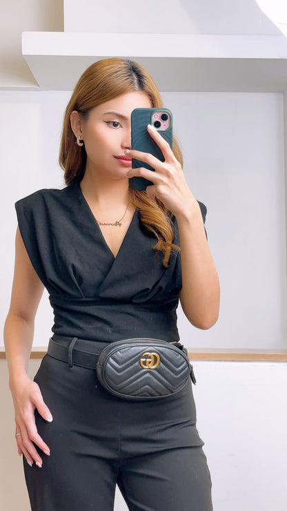 Gucci Black Marmont Oval Belt Bag