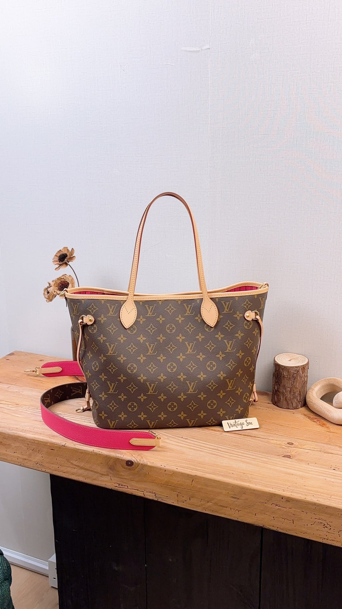 LV Monogram Neverfull Bandouliere Inside Out MM