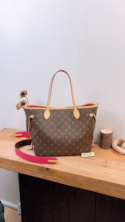 LV Monogram Neverfull Bandouliere Inside Out MM