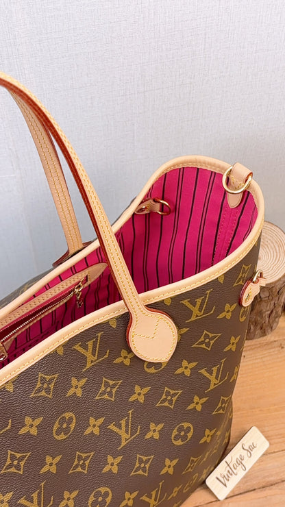 LV Monogram Neverfull Bandouliere Inside Out MM